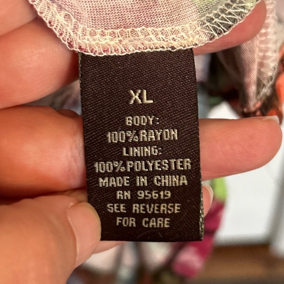 NWT Fever Sleeveless Cream & Floral Knit Maxi Dress, Women’s XL - Picture 5 of 6